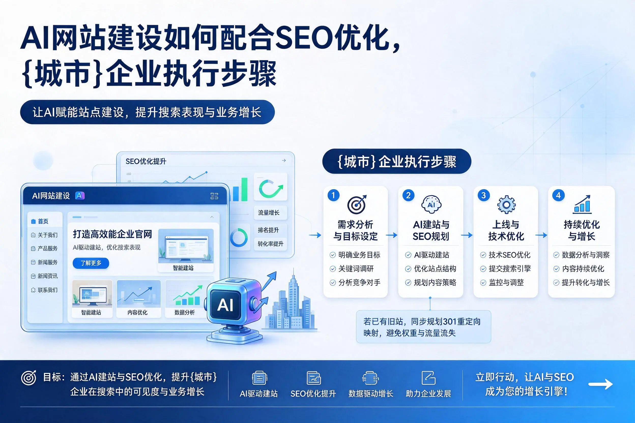 AI网站建设如何配合SEO优化，吴忠企业执行步骤
