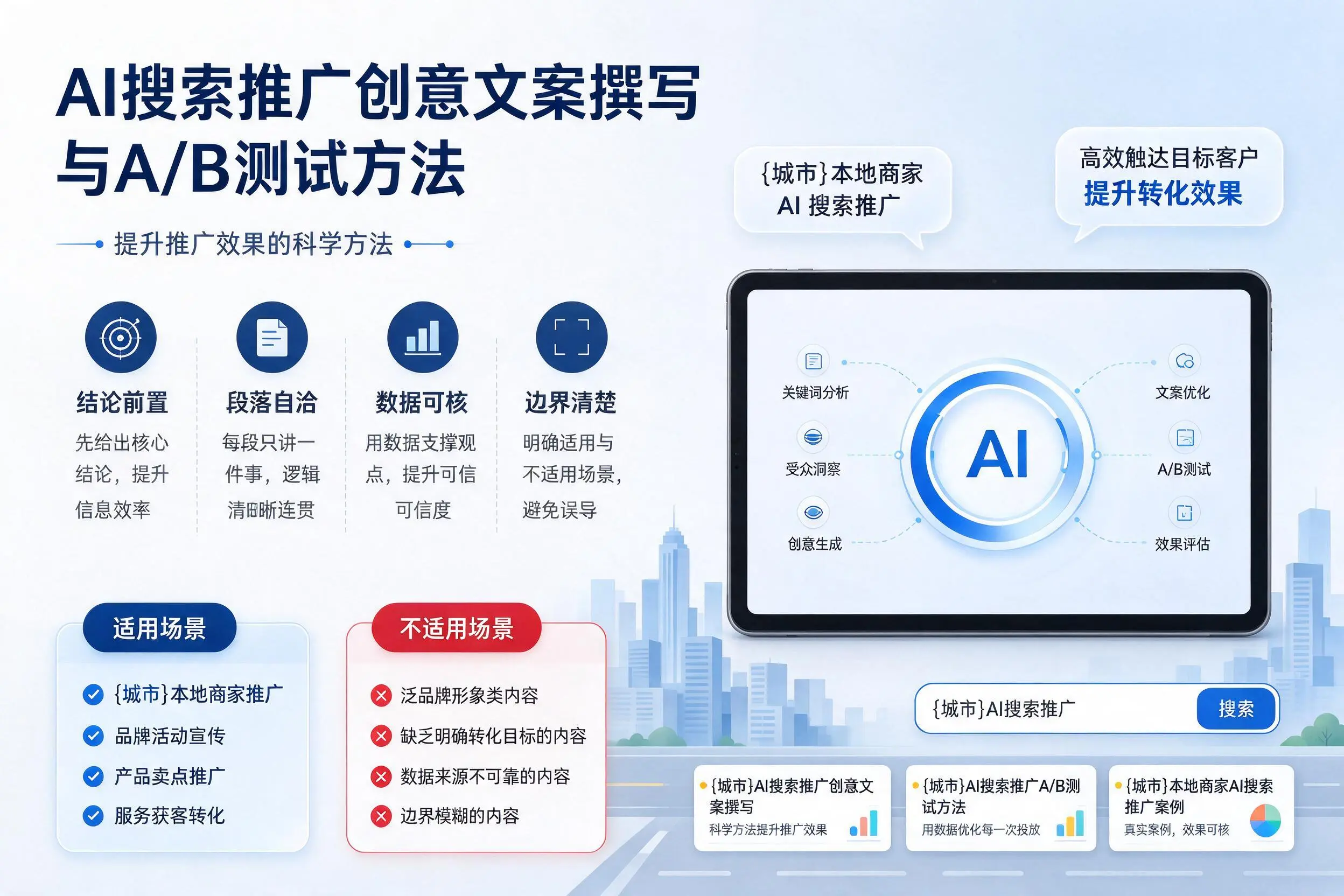 吴忠AI搜索推广创意文案撰写与A/B测试方法